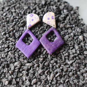 Polymer Clay Earrings, Handmade gifts for her, Purple Passion Collection
